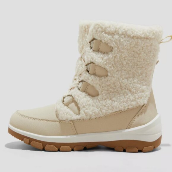 Women's Corie Winter Hiker Boots Shearling - Universal Thread™ Cream 11 - Picture 3 of 4